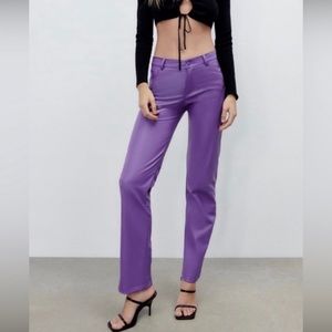 NWT Zara purple faux leather pants